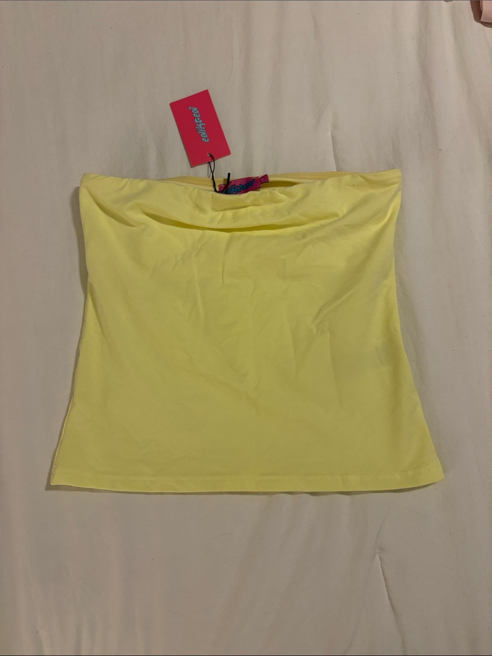 Edikted Strapless Yellow Tube Top